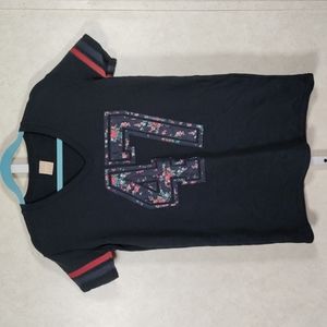 2/$10 04137 Zara Trafaluc black Short Sleeve #47 sweatshirt S